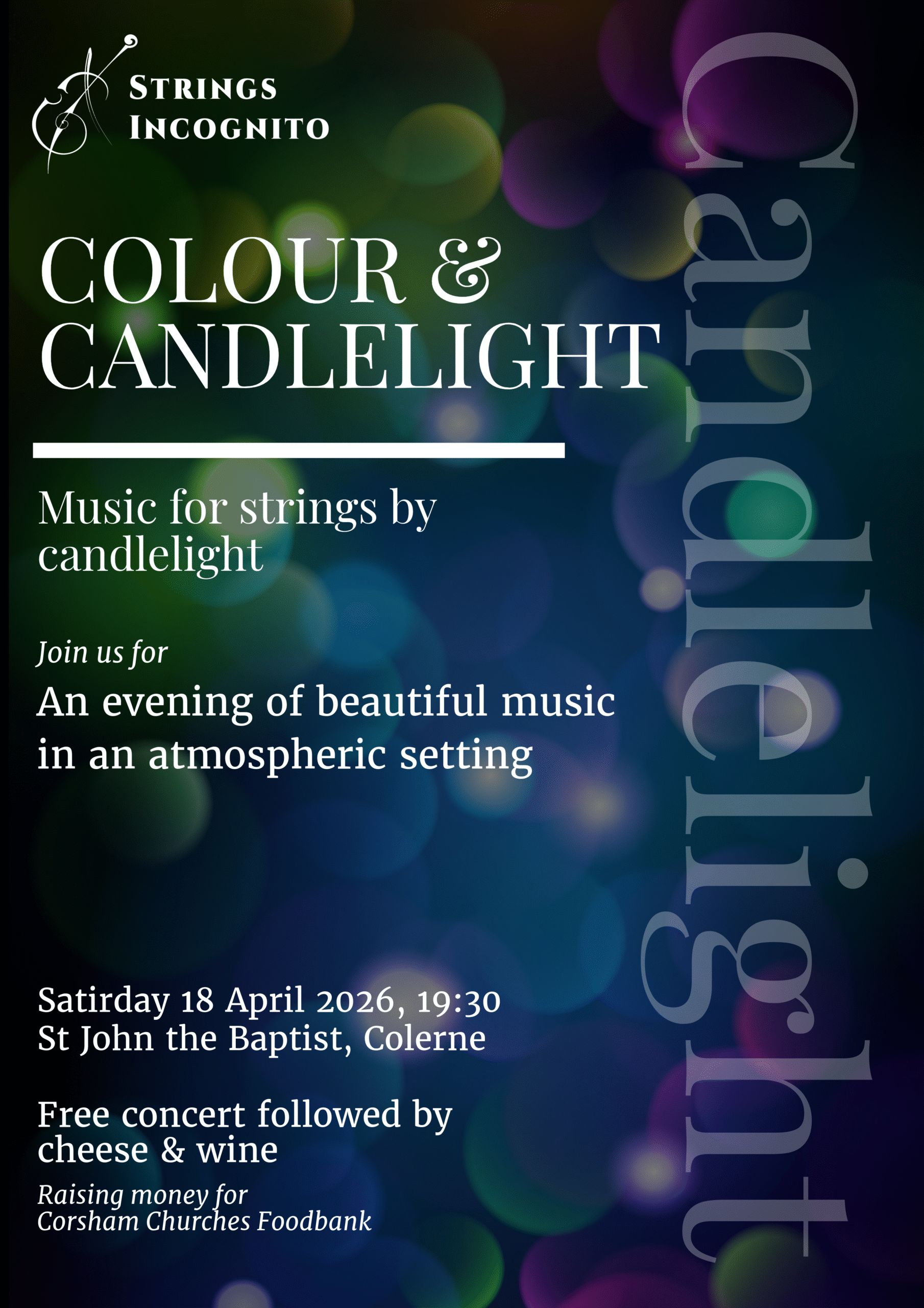 Concert poster: Colours & Candlelight 2026